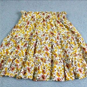 Cynthia Rowley floral tiered mini skirt
